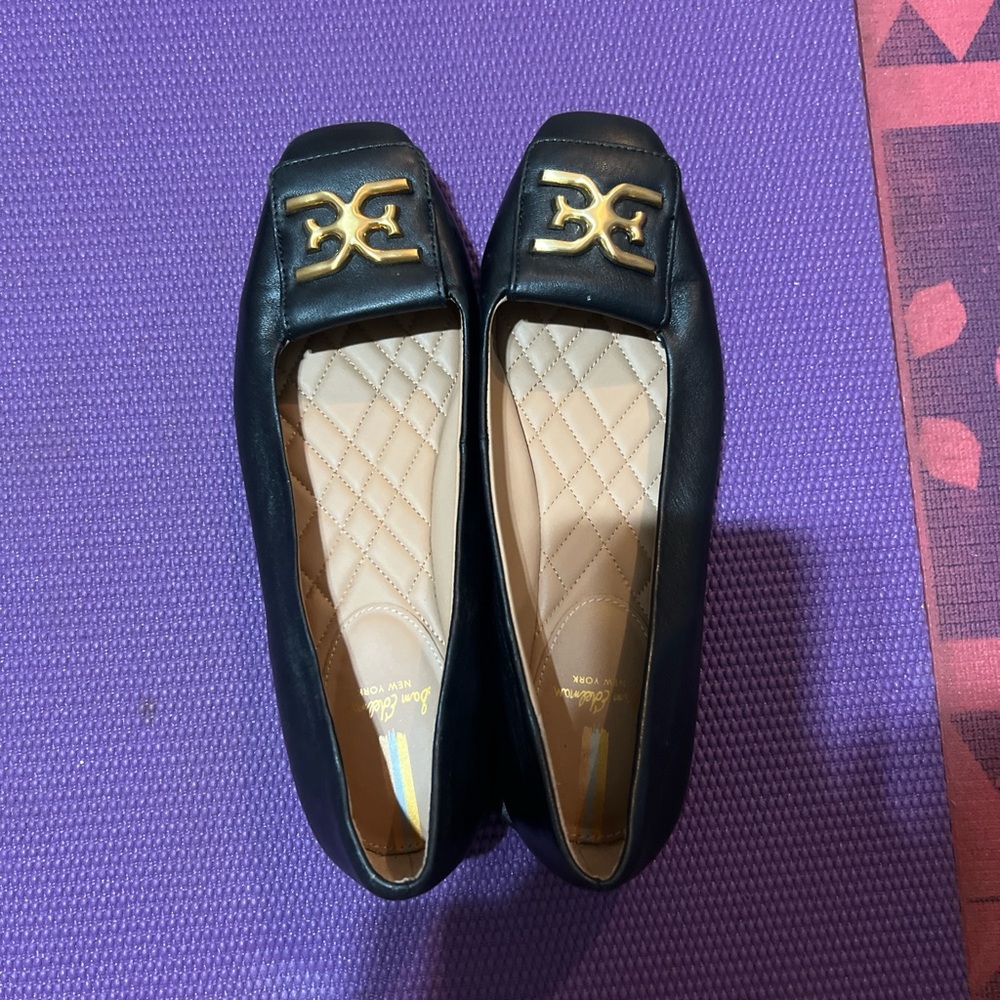 Sam Edelman Black Flats with Gold Accent